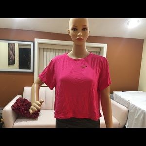 Womens Cute Pink/red Ripped Tshirt Size Large
